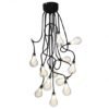 Pendant LED KNIPS acabado cristal y cable terciopelo negro Brazos movibles 12 Luces 3W Q60601-BK  quor lighting