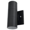 LUMINARIA PARED CILINDRO DOBLE NEGRO MATE EXTERIOR 2XGU10