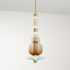 LUMINARIA COLGANTE BOMBAI MIX GLASS 12W Ø250X650 LUZ CÁLIDA Q10580-GD QUOR LIGHTING
