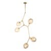 LAMPARA DECORATIVA SAKURA ACABADO ORO Y CRISTAL AMBAR 5 LUCES Q16066-GD QUOR LIGHTING