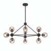 LAMPARA DECORATIVA COLGANTE MIRO ACABADO NEGRO Y CRISTAL AMBAR 1O LUCES  Q16081- BK/AM QUOR LIGHTING