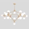 LAMPARA COLGANTE MIRO ACABADO ORO Y CRISTAL OPALINO 21 LUCES Q16083-GD/WT QUEOR LIGHTING