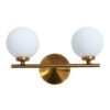 LUMINARIA DE PARED SONNE DECORATIVA ACABADO ORO ANTIGUO Y CRISTAL OPALINO 2 LUCES Q31262-GDA QUOR LIGHTING
