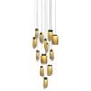 LUMINARIA COLGANTE VIVA ACABADO BG-ORO CEPILLADO Y CRISTAL AMBAR 13 LUCES Q36213-BG QUOR LIGHTING