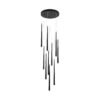 LAMPARA COLGANTE MODENA ACABADO BK-NEGRO 10 LUCES 3 TONOS 60W Q91610-BK QUOR LIGHTING