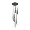 LAMPARA COLGANTE MODENA ACABADO BK-NEGRO 15 LUCES 3 TONOS 90W Q91615-BK QUOR LIGHTING