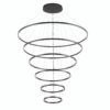 LAMPARA COLGANTE NEO ACABADO BK-NEGRO 6 AROS 3 TONOS 190W Q93120-BK QUOR LIGHTING